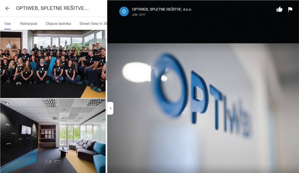 View photos in Optiweb's Google My Business account.